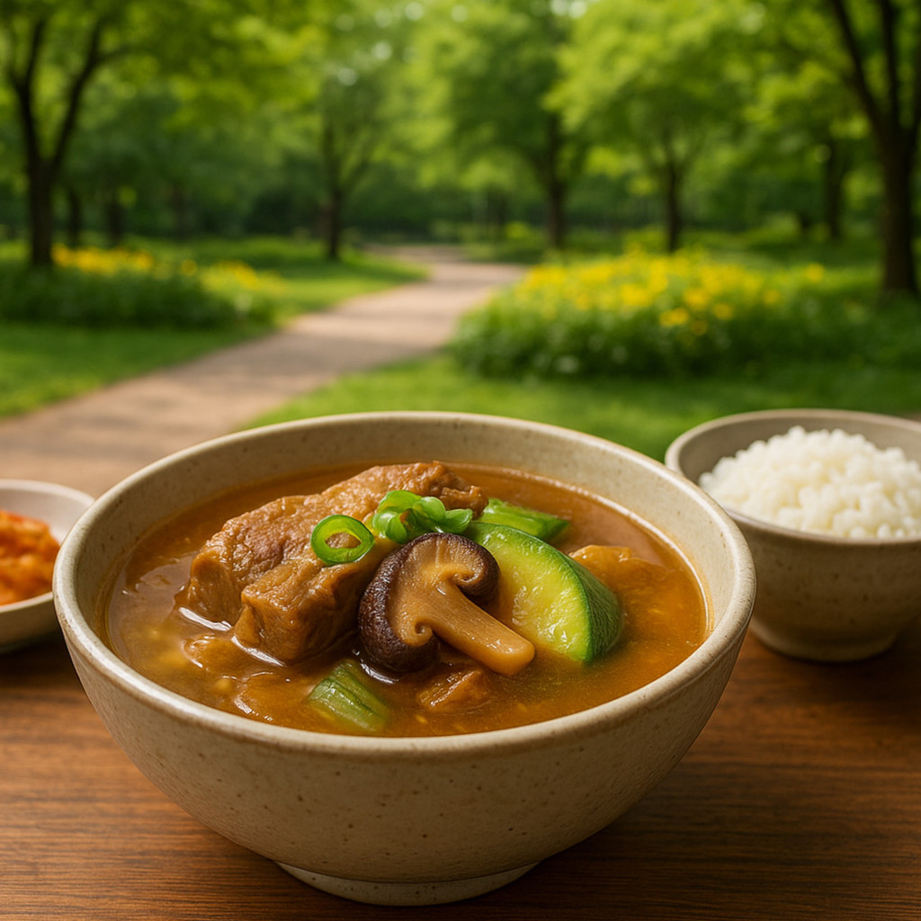 종로에서 힐링을 즐기는 사람들과 청계천의 아름다운 경관이 담긴 이미지.