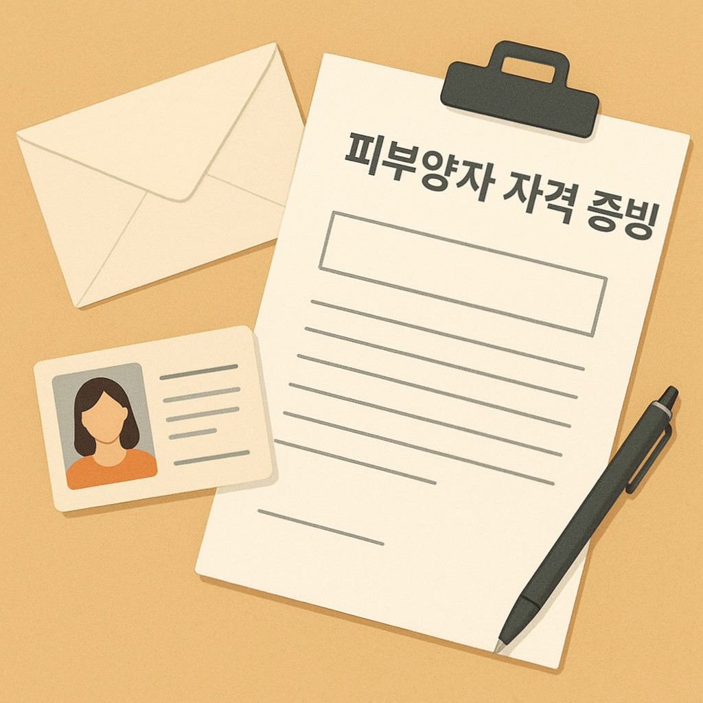 누나를 피부양자로 등록하기 위한 조건과 서류 안내에 관한 이미지로, 관련 정보가 시각적으로 설명되고 있다.