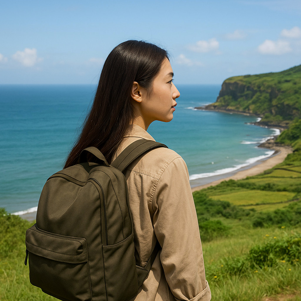 제주도의 아름다운 풍경을 배경으로 한 당일치기 여행 코스를 소개하는 관광 안내 이미지.
