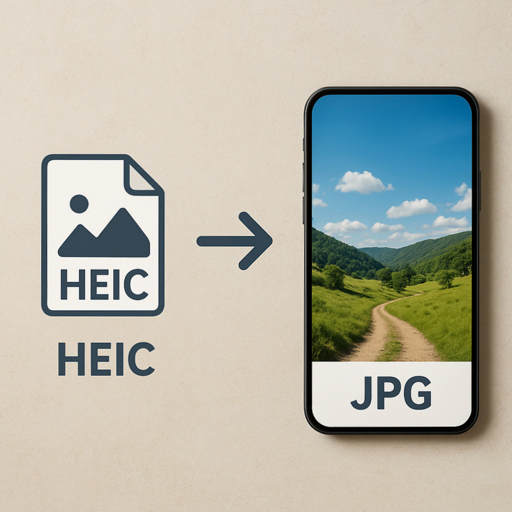 HEIC 파일을 JPG 형식으로 변환하는 방법과 주의사항을 설명하는 블로그의 대표 이미지.